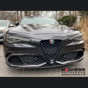 Alfa Romeo Giulia Front Emblem Frame Cover - Carbon Fiber